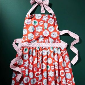 Anthropologie Red and Pink Holiday Apron